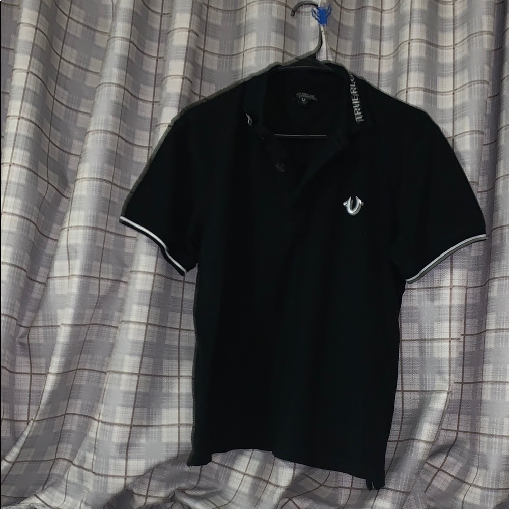 True Religion Black Polo Shirt Classic Design